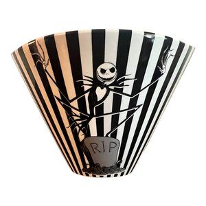 Disney Nightmare Before Christmas Jack Skellington Striped Ceramic Ramen Bowl Wi